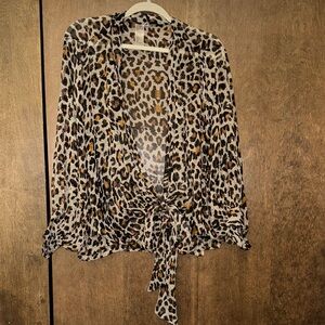 Free People Leopard Print Women's Top
